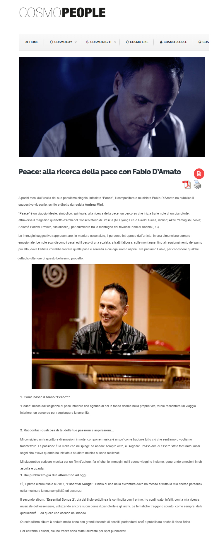 Fabio D'Amato su CosmoPeople (02-02-2020)